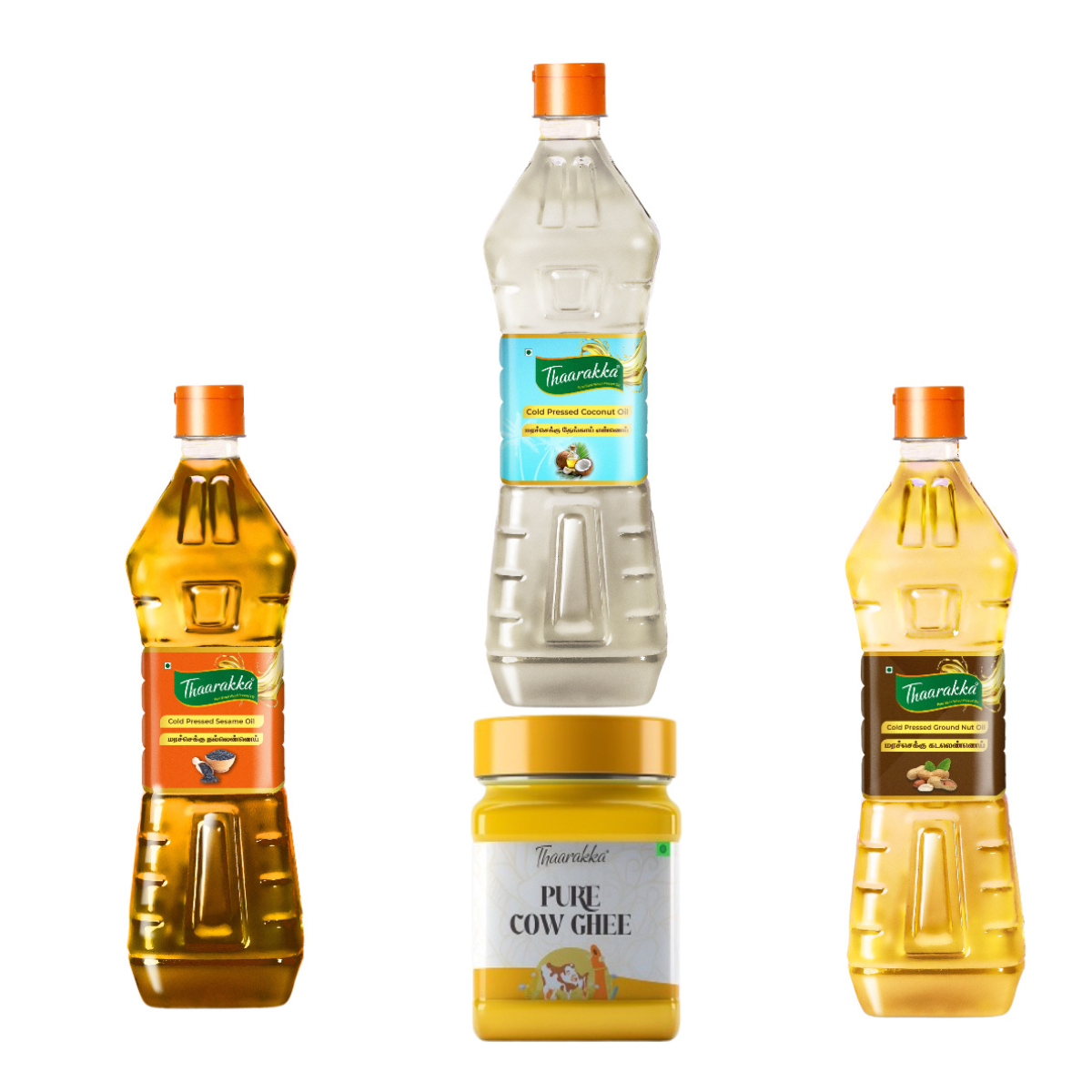 SMART SAVER COMBO  1L Groundnut oil + 1L Sesame oil + 1L Coconut oil + 1L Ghee (SILVER COIN FREE)