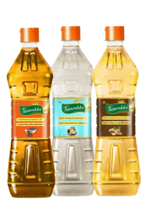 FESTIVE TRIO PACK  1L Groundnut oil + 1L Sesame oil + 1L Coconut oil (GHEE100 ML FREE)