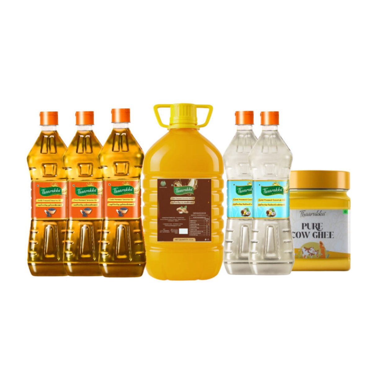 FAMILY FEAST PACK  5L Groundnut oil + 3L Sesame oil + 2L Coconut oil + 1L Ghee  (SILVER COIN FREE)